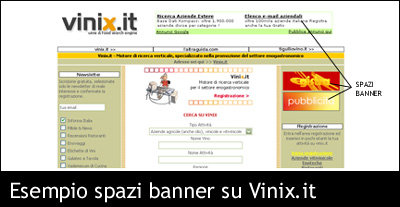 Pubblicità su Vinix.it