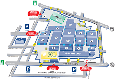 Vinitaly, mappa quartiere espositivo